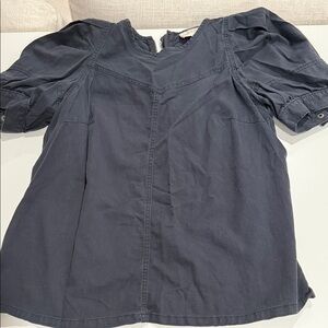 Universal Thread Dark Blue Puff Sleeve Blouse